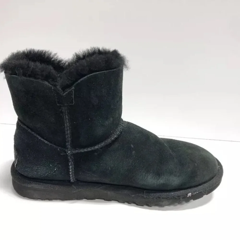 UGG Women’s Bailey Button Black Mini Boots, Size 5M